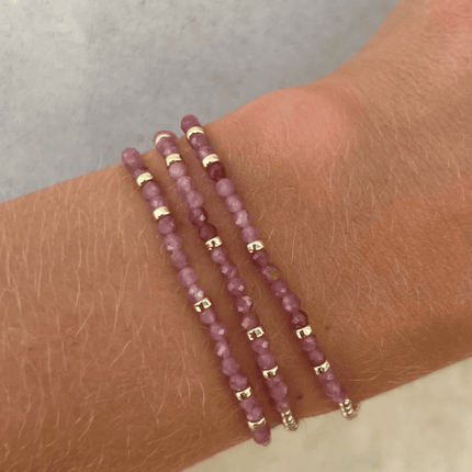 Pink Tourmaline Bracelet in 14k Gold