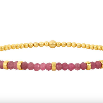 Pink Tourmaline Bracelet in 14k Gold