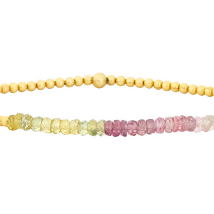 14k Gold Watermelon Ombré Sapphire Bracelet