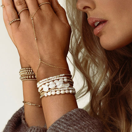 14k Gold Baroque Pearl Bracelet