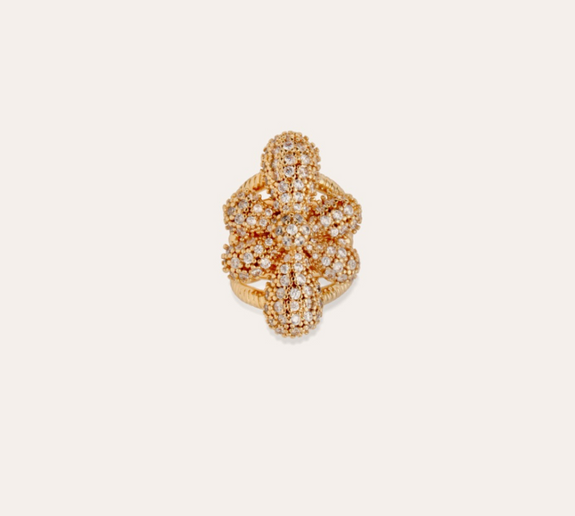 Anillo de Oro con Agape y Circonitas