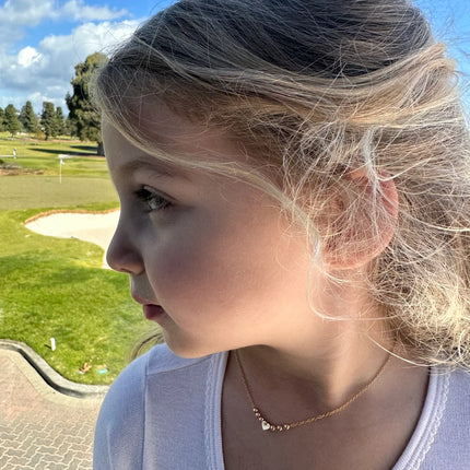 Heart Necklace Gold Filled Chain