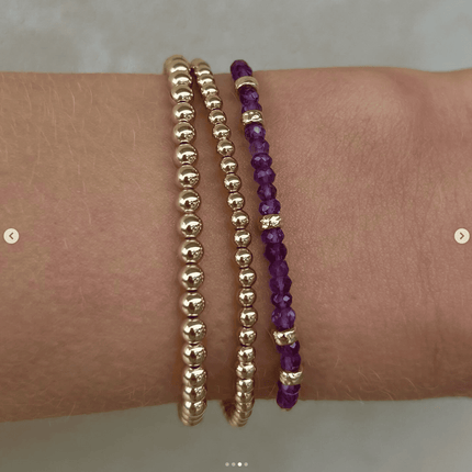 Amethyst and 14k Gold Rondelle Bracelet