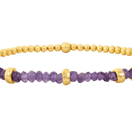 Amethyst and 14k Gold Rondelle Bracelet