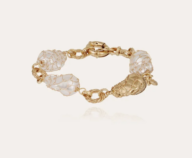 Pulsera Biwa Dorada Arcoiris