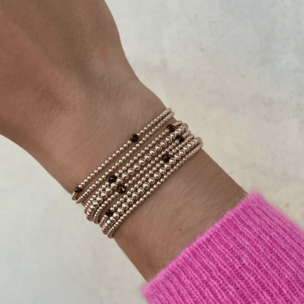 Black Spinel Bracelet with 14k Disc