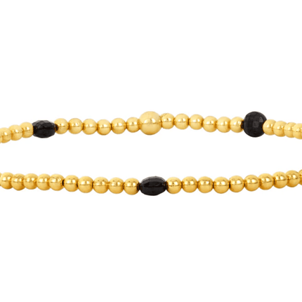 Black Spinel Bracelet with 14k Disc