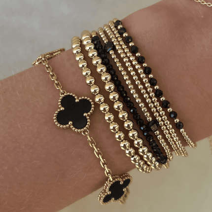Black Spinel and 14k Gold Bracelet