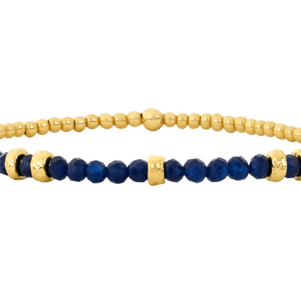 14K Gold Blue Sapphire and Rondelle Bracelet